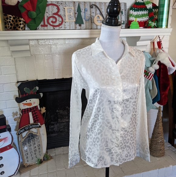 New Sexy Leopard Print Button Down Blouse - Picture 3 of 13